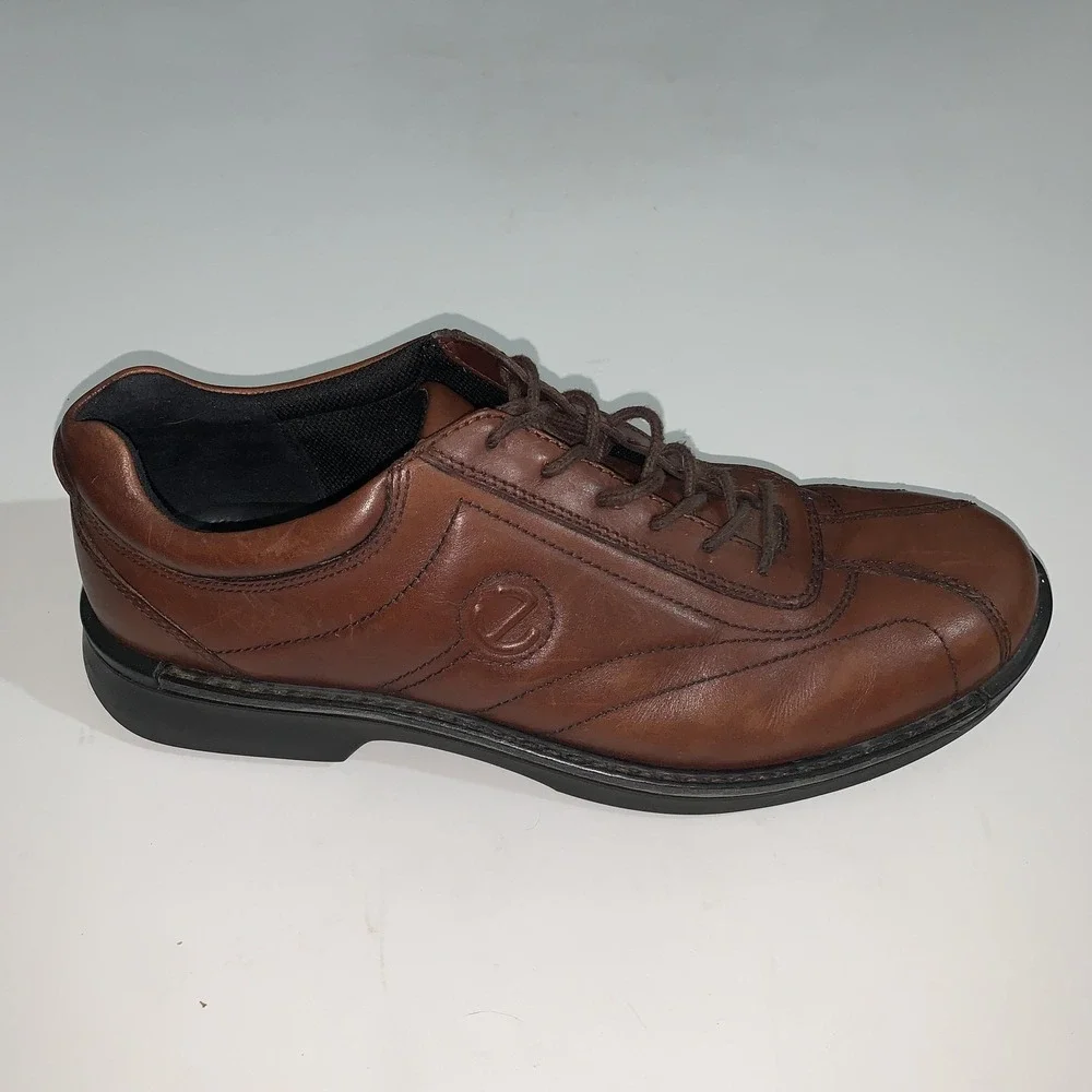 ECCO Shoes Mens Size 12.5 Brown Leather Lace Up Casual Comfort Walking Oxfords